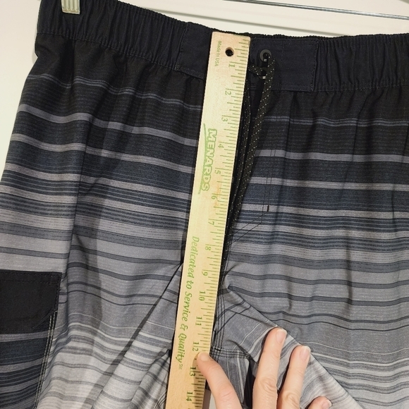 Billabong All Day Striped Pro Board Shorts Lines Swimming Trunks Grey Ombre sz M - Picture 11 of 13